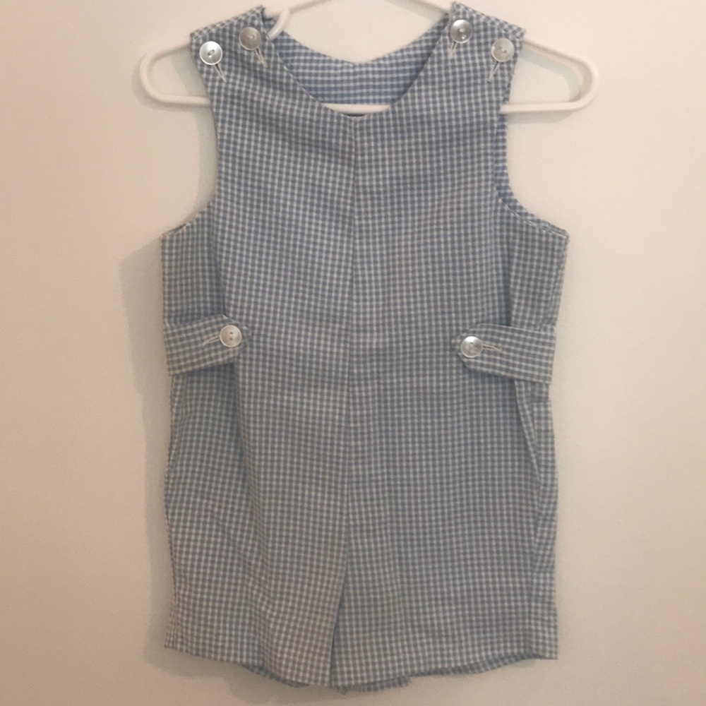 Light blue gingham jon jon